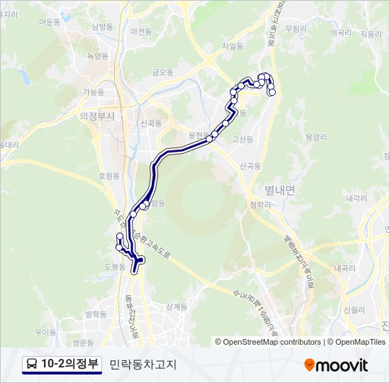 10-2의정부 bus Line Map