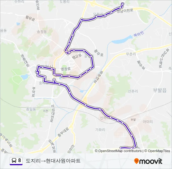 8 Bus Line Map