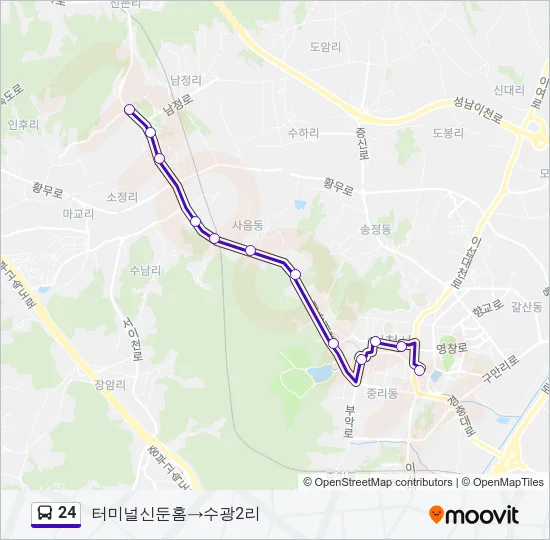 24 버스 노선 지도