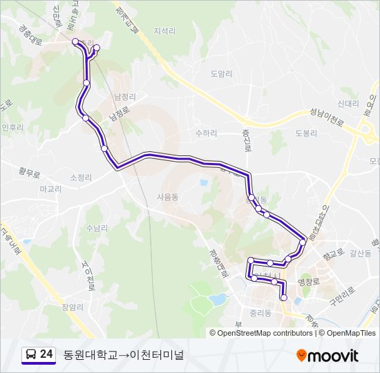 24 버스 노선 지도