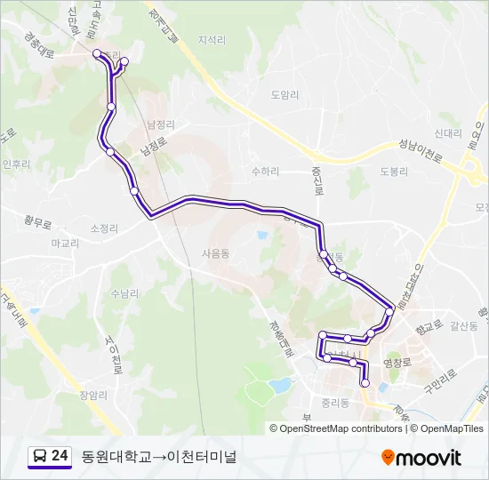 24 버스 노선 지도