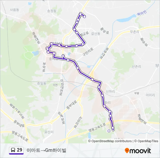 29 버스 노선 지도