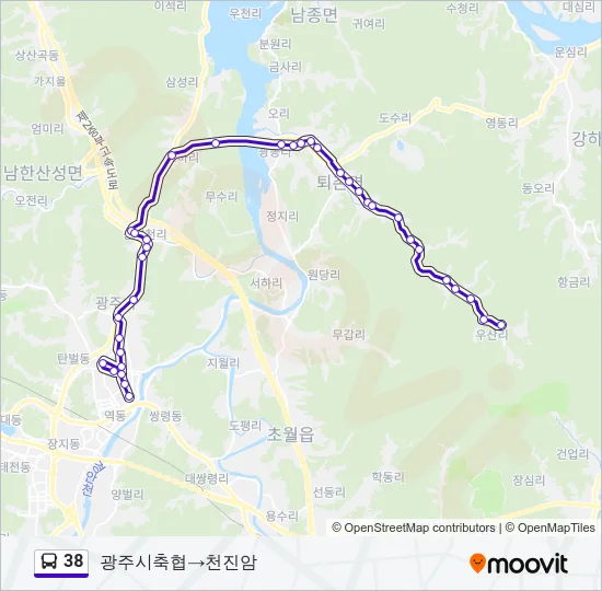 38 Bus Line Map
