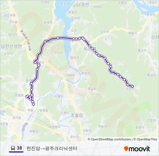 38 Bus Line Map