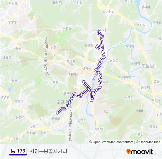 173 Bus Line Map
