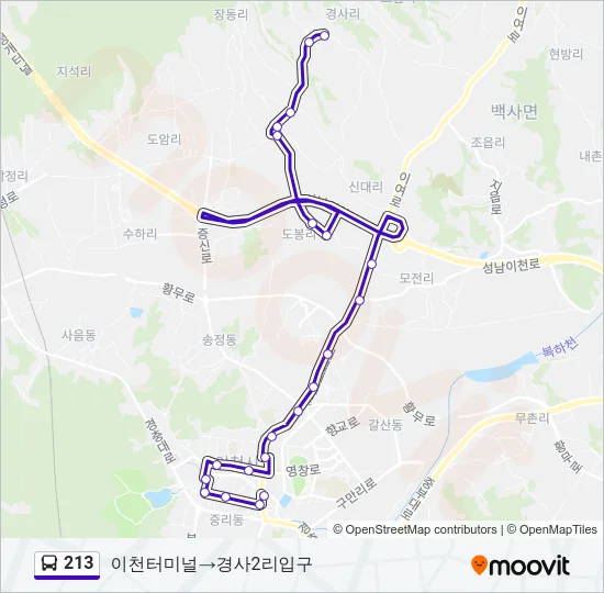 213 Bus Line Map