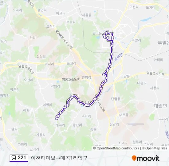 221 Bus Line Map