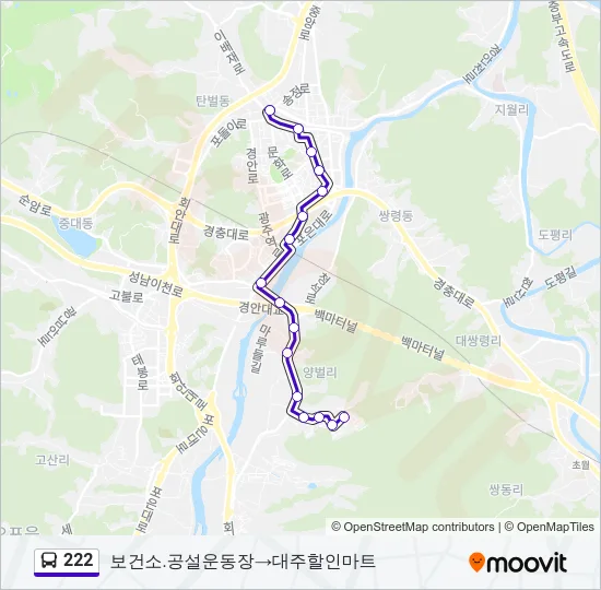222 Bus Line Map