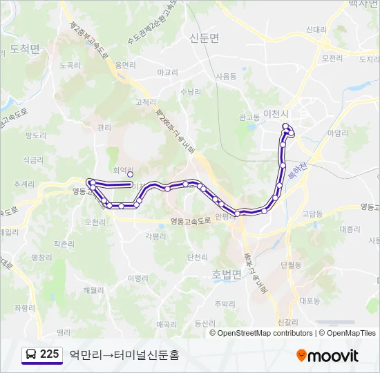 225 Bus Line Map