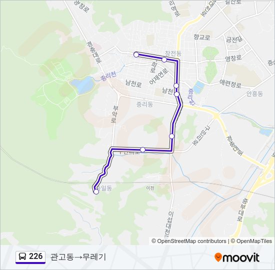 226 버스 노선 지도