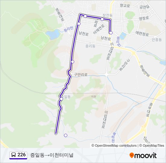 226 버스 노선 지도