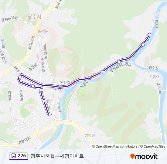 226 버스 노선 지도