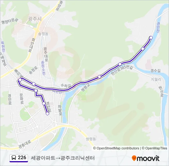 226 버스 노선 지도