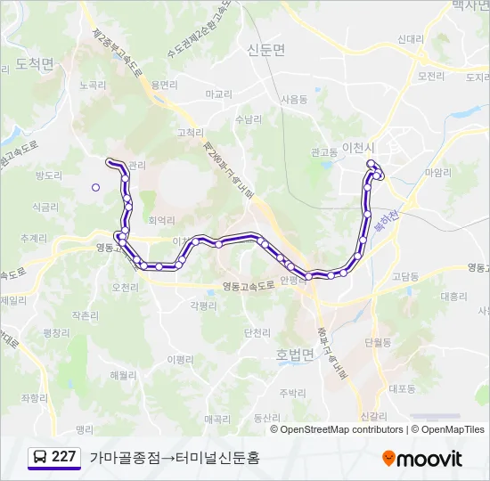 227 버스 노선 지도