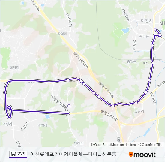 229 버스 노선 지도