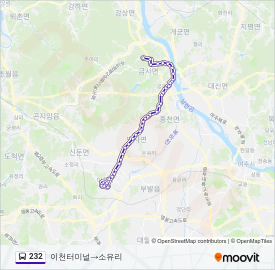 232 Bus Line Map