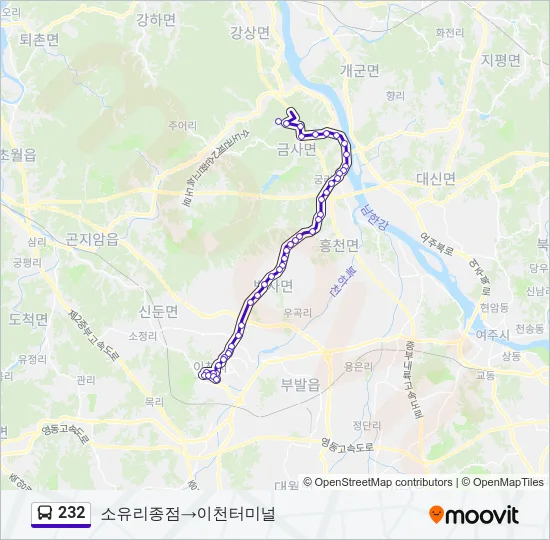 232 Bus Line Map