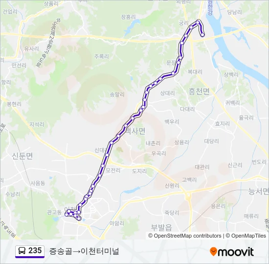 235 Bus Line Map