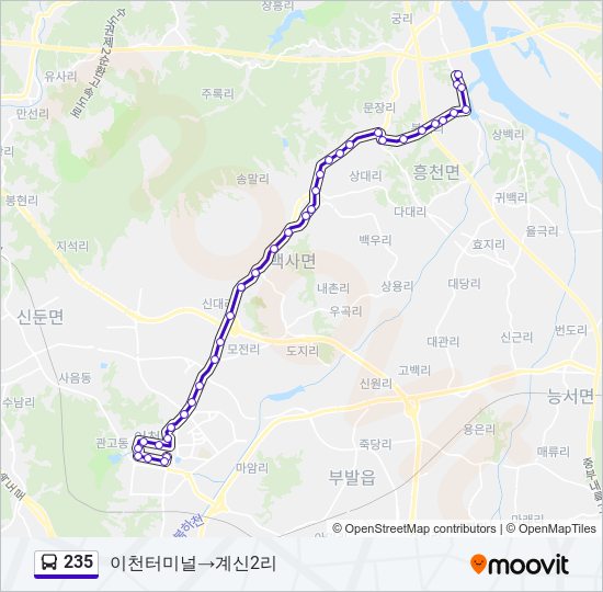 235 bus Line Map