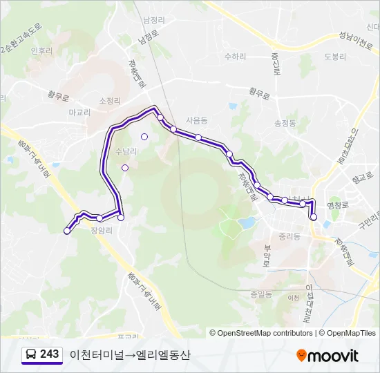 243 버스 노선 지도