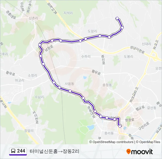 244 Bus Line Map