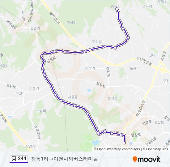 244 bus Line Map