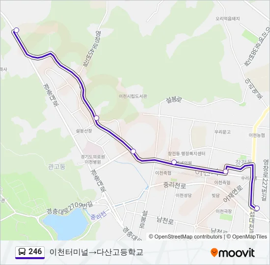 246 버스 노선 지도