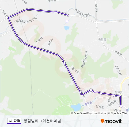 246 버스 노선 지도