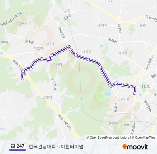 247 버스 노선 지도