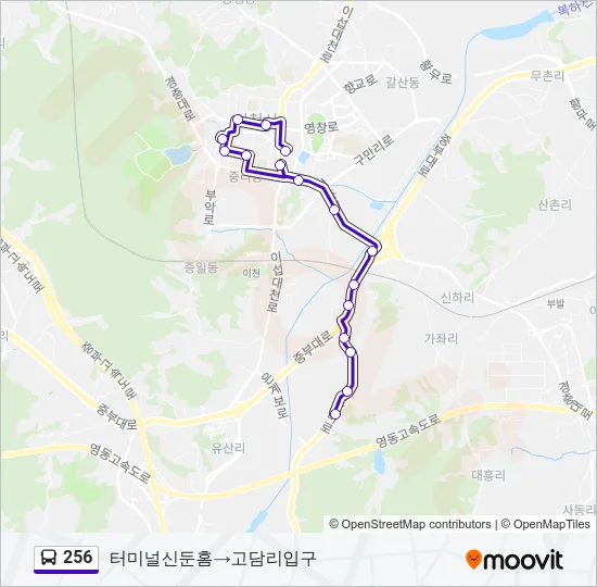 256 버스 노선 지도