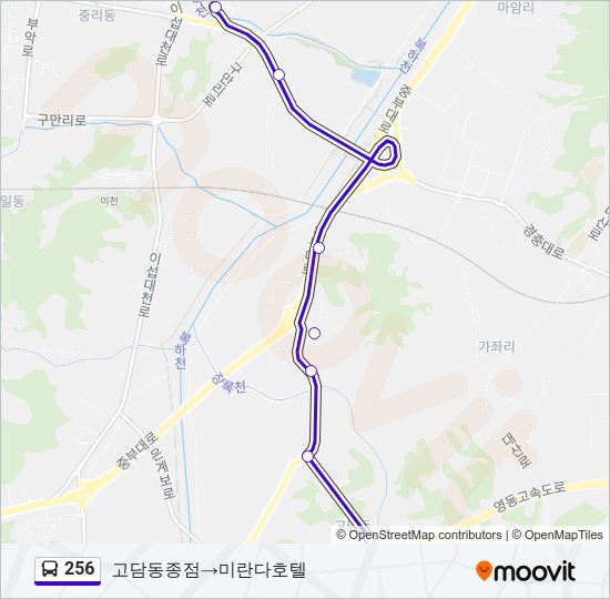 256 Bus Line Map