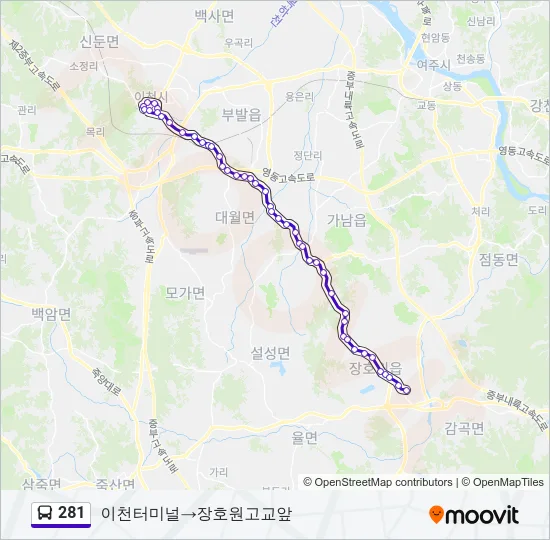 281 Bus Line Map