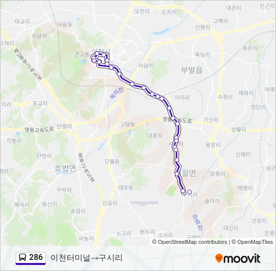 286 Bus Line Map