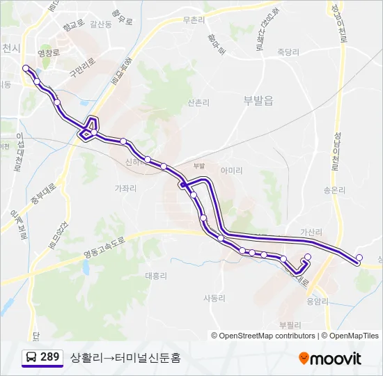 289 Bus Line Map