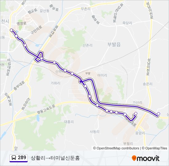 289 bus Line Map