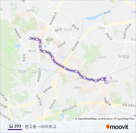 293 bus Line Map