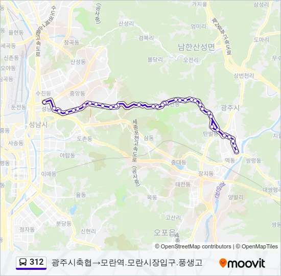 312 Bus Line Map