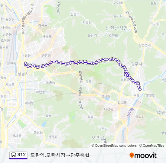 312 Bus Line Map
