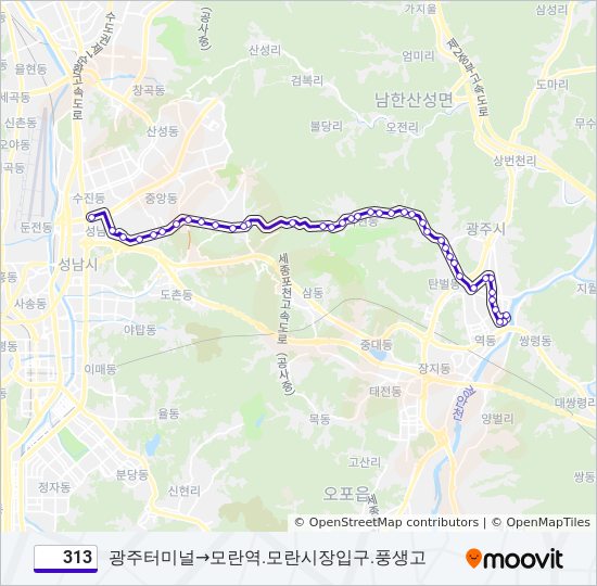 313 bus Line Map