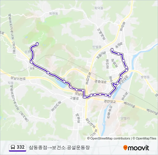 332 Bus Line Map