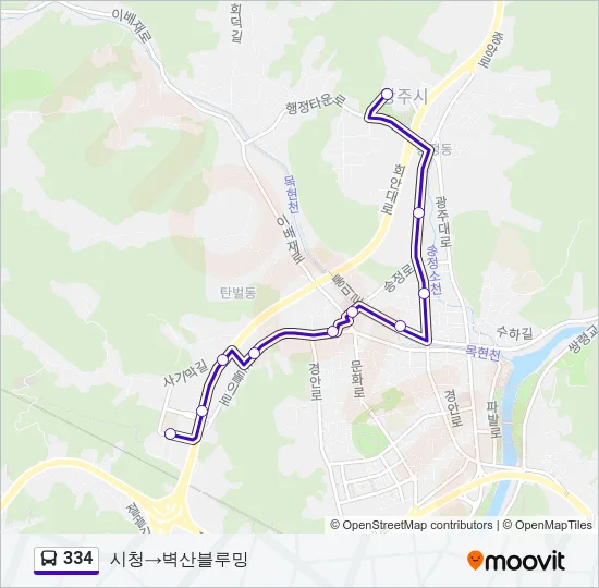 334 Bus Line Map