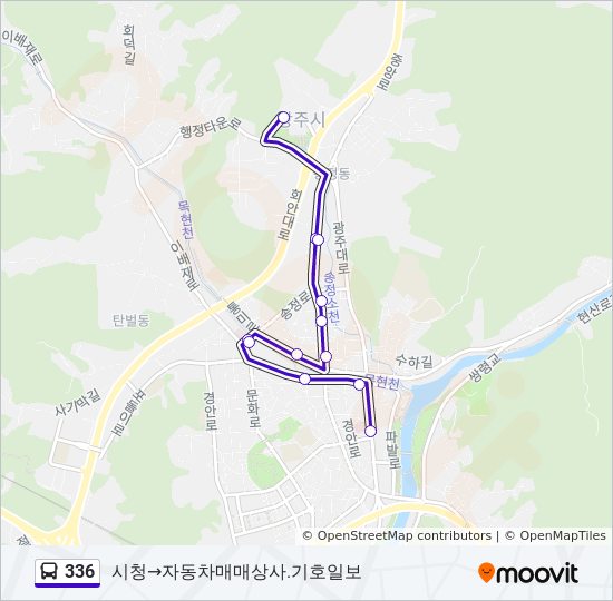 336 bus Line Map