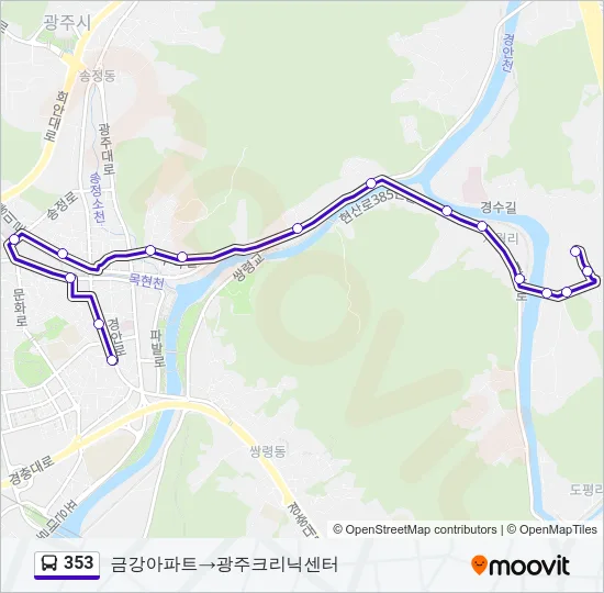 353 Bus Line Map