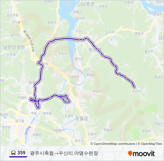 359 Bus Line Map