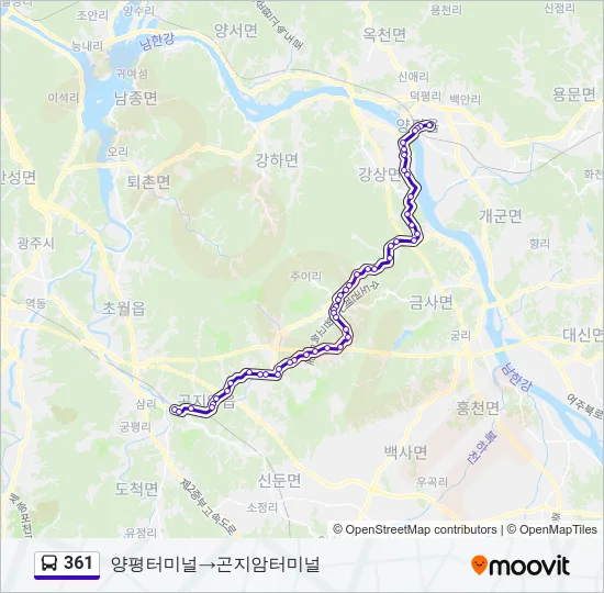 361 Bus Line Map