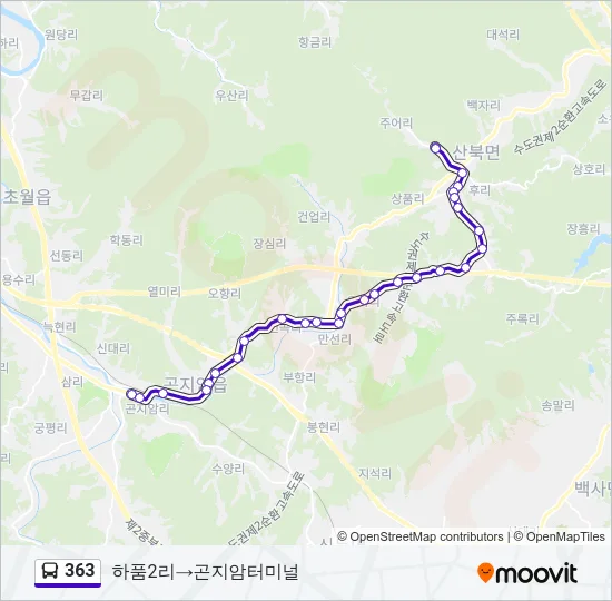 363 Bus Line Map