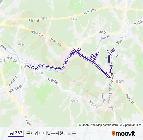 367 Bus Line Map