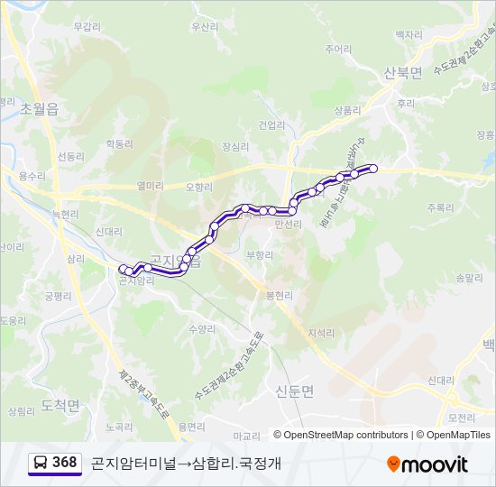 368 버스 노선 지도