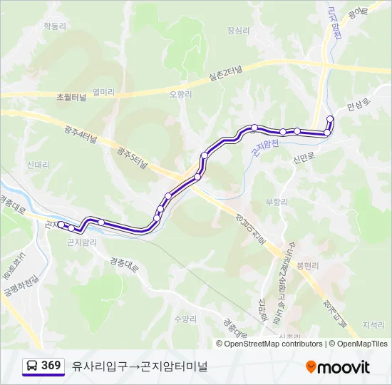 369 버스 노선 지도