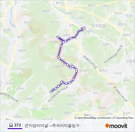 373 버스 노선 지도